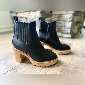 Dolce Vita Jade Black Ankle Platform Lug Boots